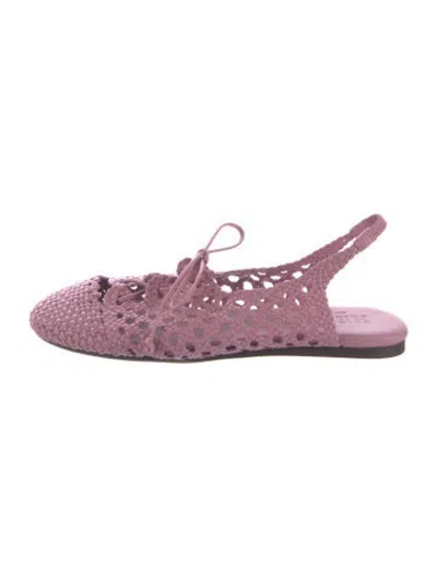 Pre-owned Hereu Leather Patterned Sneakers In Pink