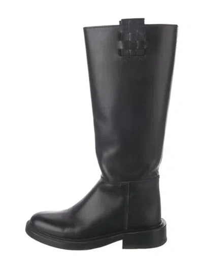 Pre-owned Hereu Leather Riding Boots In Black