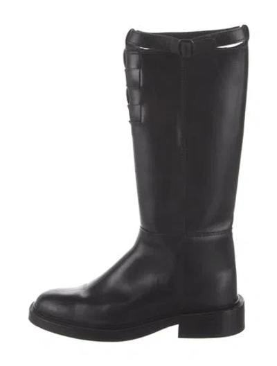 Pre-owned Hereu Leather Riding Boots In Black