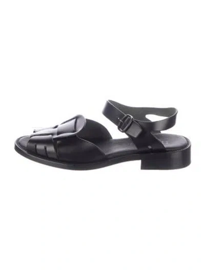 Pre-owned Hereu Leather Sandals In Black