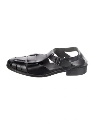 Pre-owned Hereu Leather Sandals In Black