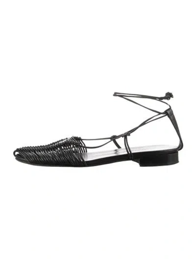 Pre-owned Hereu Leather Sandals In Black