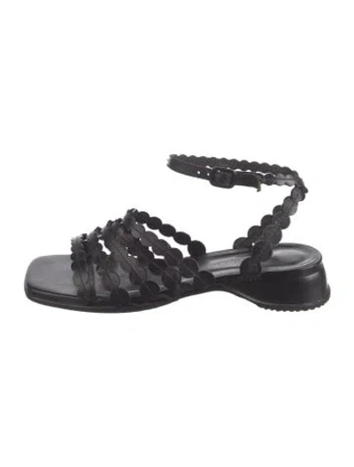 Pre-owned Hereu Leather Sandals In Black