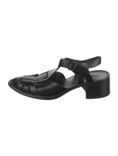 Pre-owned Hereu Leather Sandals In Black