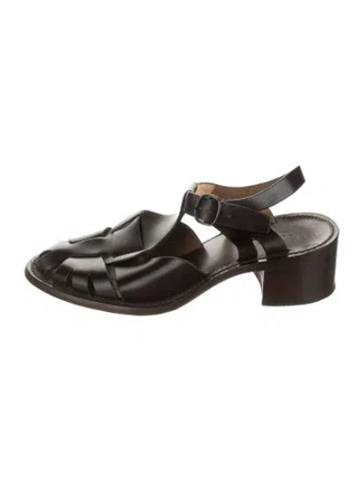 Pre-owned Hereu Leather Sandals In Black