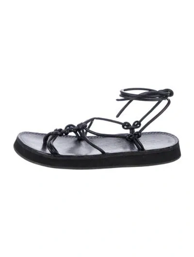 Pre-owned Hereu Leather Sandals In Black
