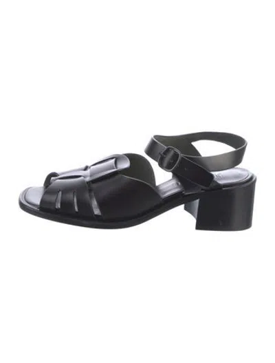 Pre-owned Hereu Leather Sandals In Black