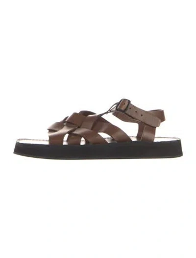 Pre-owned Hereu Leather Sandals In Brown