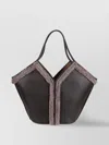 Hereu Calella Shearling Trimmed Leather Shoulder Bag In Black