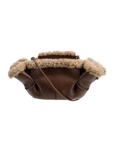 Pre-owned Hereu Leather Shoulder Bag In Brown