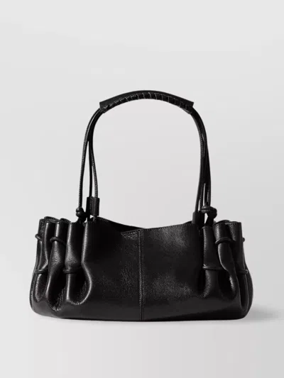 Hereu Leather Shoulder Bag With Knot And Pleat Detailing