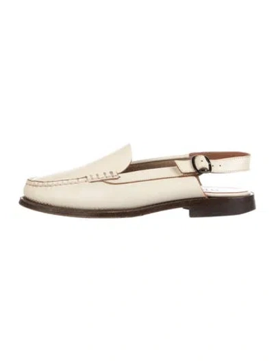 Pre-owned Hereu Leather Slingback Flats In Neutral