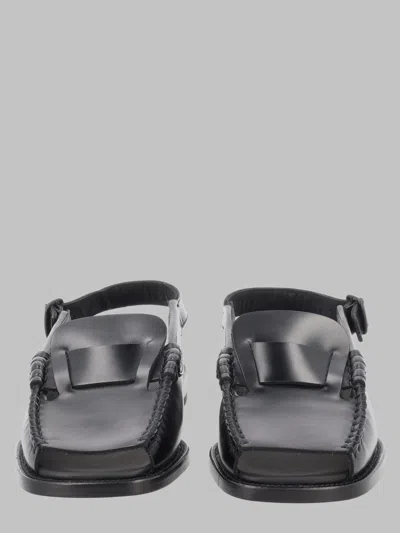 Hereu Leather Slingback Loafers In Black