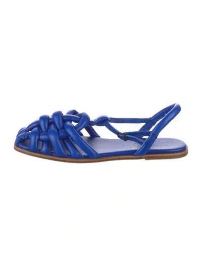 Pre-owned Hereu Leather Slingback Sandals In Blue