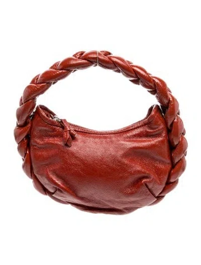 Pre-owned Hereu Leather Top Handle Bag In Burgundy