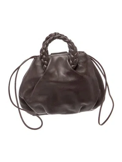 Pre-owned Hereu Leather Top Handle Bag In Gray