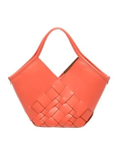 Pre-owned Hereu Leather Top Handle Bag In Orange