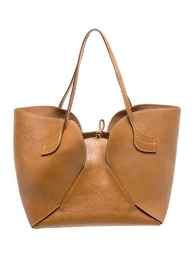 Pre-owned Hereu Leather Tote In Brown