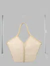 Hereu Cream White Linen Tote Bag With Leather Details In White
