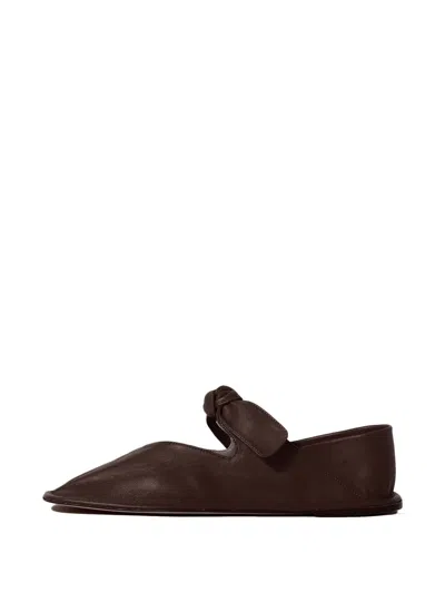 Hereu Llasada Bow-detail Square-toe Ballet Flat In Brown