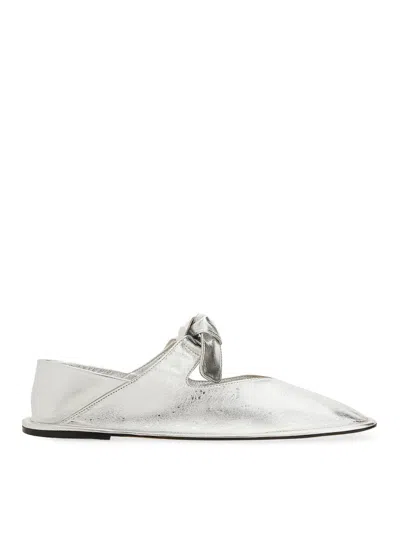 Hereu Llasada Metallic Ballerina Shoes In Silver