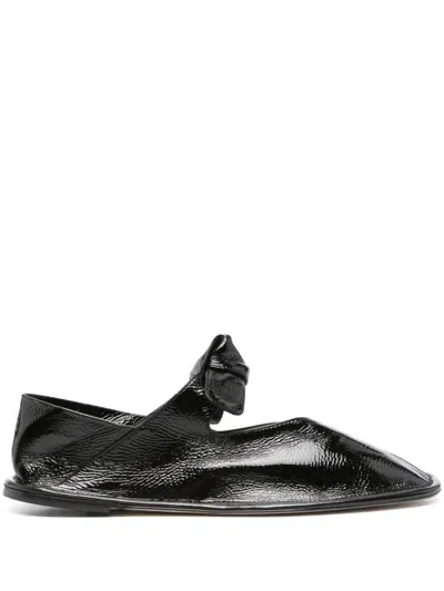 Hereu Black Llasada Supple Shiny Ballerina Flats