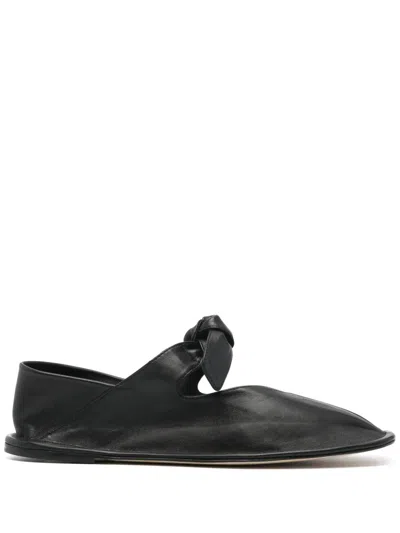 Hereu Llasada Leather Ballerinas In Black