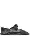 Hereu Black Llasada Supple Shiny Ballerina Flats In Black