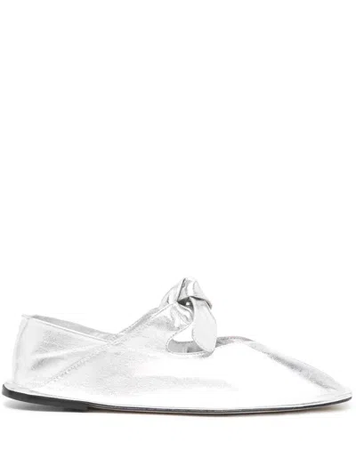 Hereu Llasada Metallic Ballerina Shoes In Silver