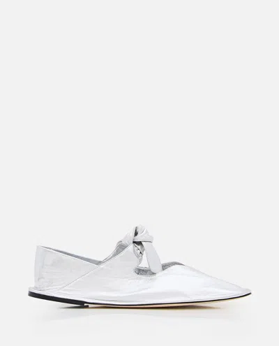 Hereu Llasada Metallic Ballerina Shoes In Silver