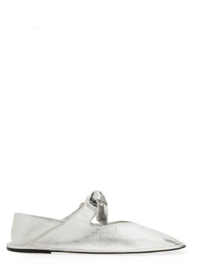 Hereu Llasada Metallic Ballerina Shoes In Silver