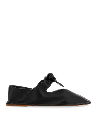 Hereu Llasada Leather Ballet Flats In Black