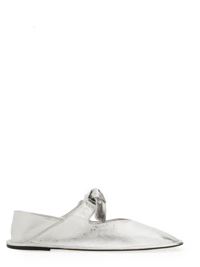 Hereu Llasada Metallic Ballerina Shoes In Silver