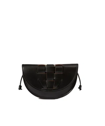 Hereu Lluna Nova Leather Shoulder Bag In Black