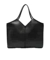 Hereu Calella Leather V-shaped Top Handle Tote Bag In Black