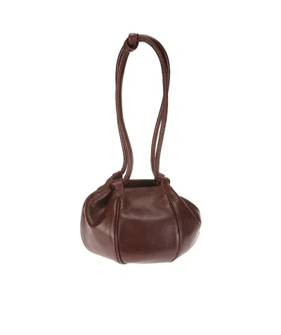 Hereu Magnetic Buckle Shoulder Bag In Brown