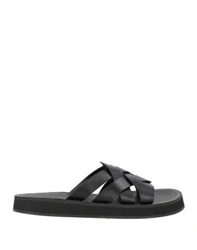 Hereu Man Sandals Black Size 9 Leather