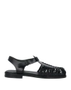 Hereu Man Sandals Black Size 7 Leather, Textile Fibers
