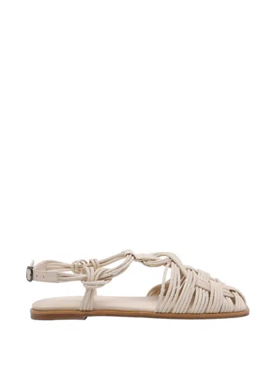 Hereu Square Toe Padded Fisherman Sandal In Neutrals
