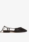 Hereu Mantera Knotted Leather Sandals In Black
