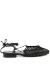 Hereu Mantera Cotton Flat Sandals In Black