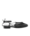 Hereu Mantera Knotted Leather Sandals In Black