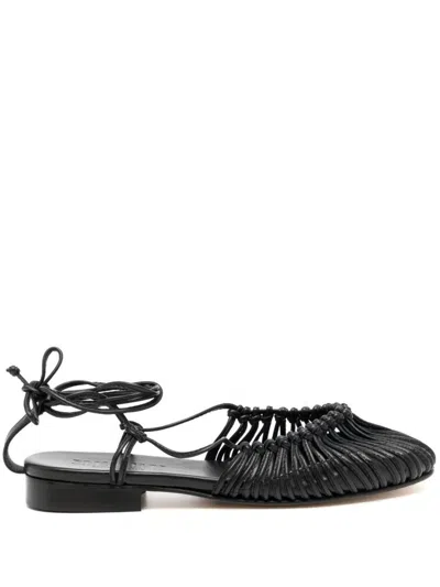 Hereu Mantera Leather Ballets In Black