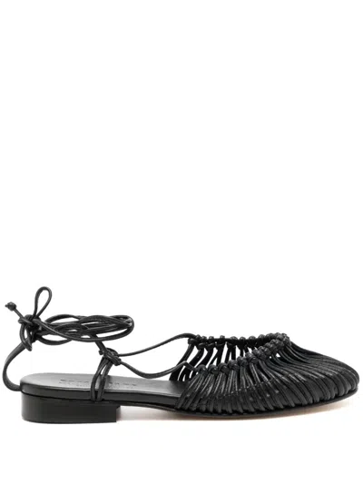 Hereu Mantera Lambskin Ballet Flats Woven In Black