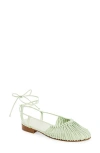 Hereu Mantera Cotton Ballerina Shoes In Mint
