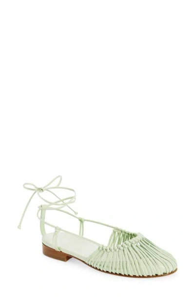 Hereu Mantera Cotton Ballerina Shoes In Green