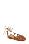 Hereu Mantera Knotted Leather Sandals In Tan