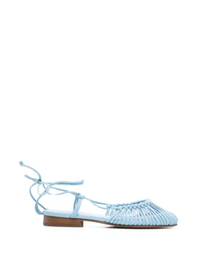 Hereu Mantera Round-toe Knotted Sandals In Blue