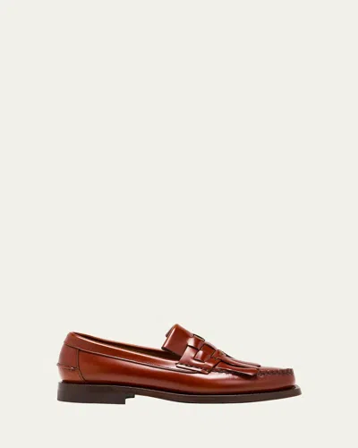 Hereu Marti Leather Kiltie Slip-on Loafers