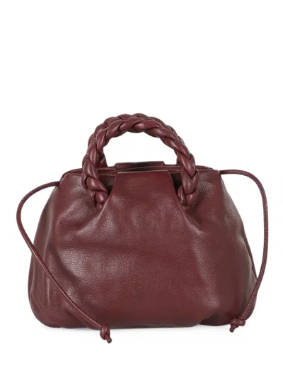 Hereu Medium Bombon Braided-handle Handbag In Burgundy